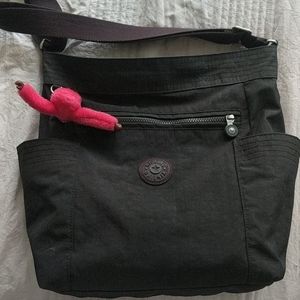 Kipling large black messenger bag